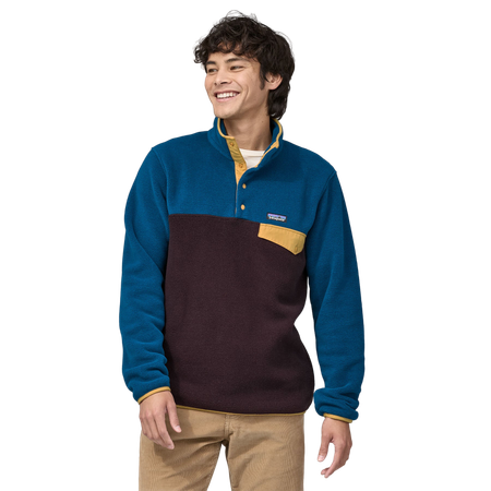 Polaire col boutonné en recyclé | multicolore "synch snap-t p/o obsidian plum"