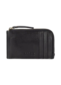 Portefeuille en cuir certifié | noir "lola - black classic leather"