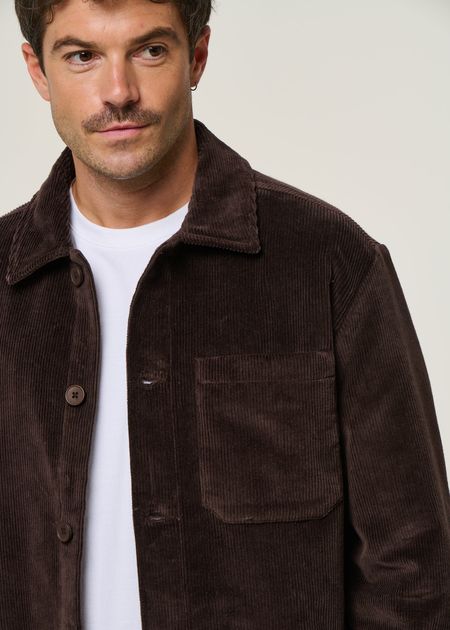 Veste velours en coton bio | marron "corduroy overshirt - chocolate torte" - Knowledge Cotton Apparel