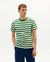 T-shirt vert à rayures en coton bio - green stripes t-shirt multicolor