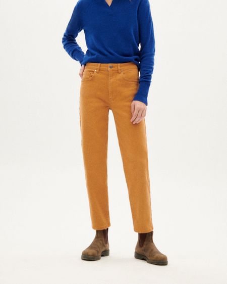 Pantalon canva droit camel en coton bio egypt nele pants