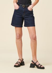 Short denim en coton biologique | bleu "dark clean denim luisa shorts - denim"