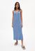 Robe longue bleu ciel en ecovero - claraa solid sky high