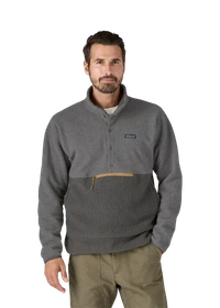 Polaire col boutonné en matière recyclée | gris "m's retro pile 1/2 snap p/o forge grey"