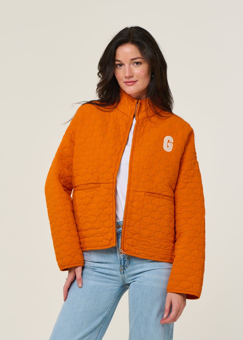 Veste matelassée en coton bio | orange "clarté" - Graine