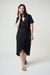 Robe portefeuille noire en lin bio - linen wrap dress black jet