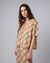 Chemisette ample en coton bio | multicolore "big tiles oversize cropped blouse topaz" - Brava Fabrics