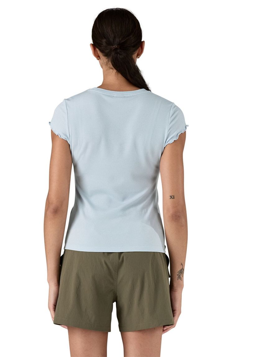 T-shirt côtelé en tencel | bleu ciel "rib knit top - fleck blue" - Patagonia