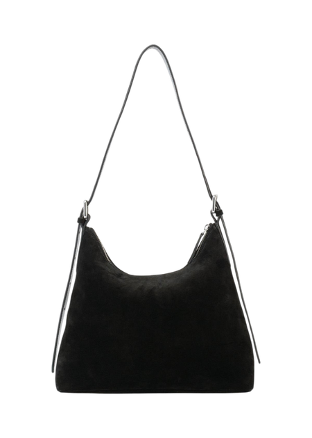 Sac à main en cuir suède certifié | noir "bari" - Vagabond