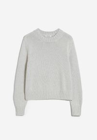 Pull gris clair maille en coton bio - amaliaa compact light grey melange