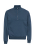 Sweat camionneur col zippé en coton bio | bleu "quarter zip petrol blue"