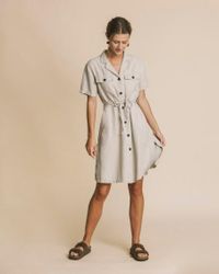 Robe beige en chanvre, tencel et coton bio - karen