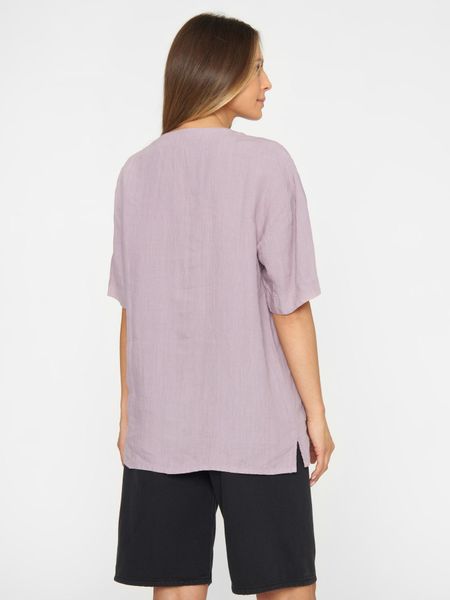 Chemiser lilas en lin bio - baseball linen shirt nirvana - Knowledge Cotton Apparel