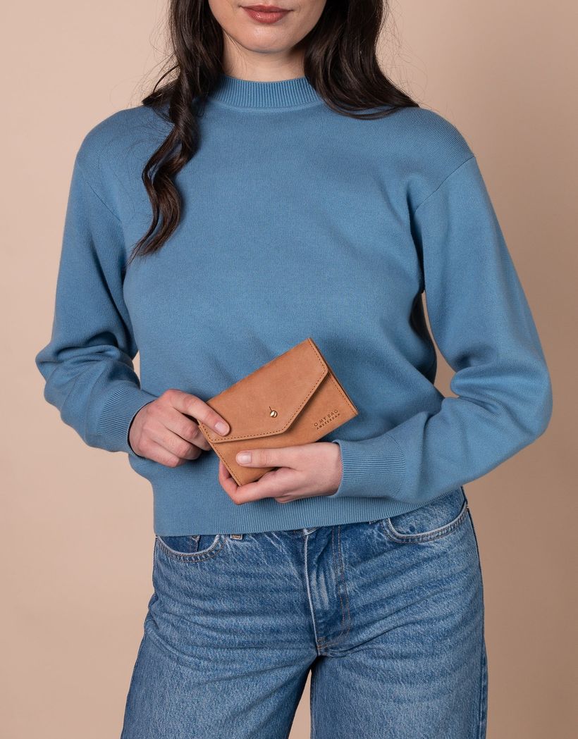 Portefeuille en cuir certifié | marron "jo's purse camel hunter leather" - O My Bag