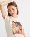 T-shirt imprimé vieux rose en coton bio - las ramblas - Thinking Mu