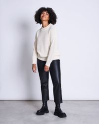 Pantalon noir enduit vegan en coton bio - the vegan coated black