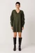 Robe fluide en coton et lenzing | kaki "vestido irai deep green"