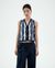 Top maille en coton bio | bleu "waterfall robbie knit vest - multicolor" - Thinking Mu