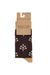 Chaussettes hautes à motif marron en coton bio
