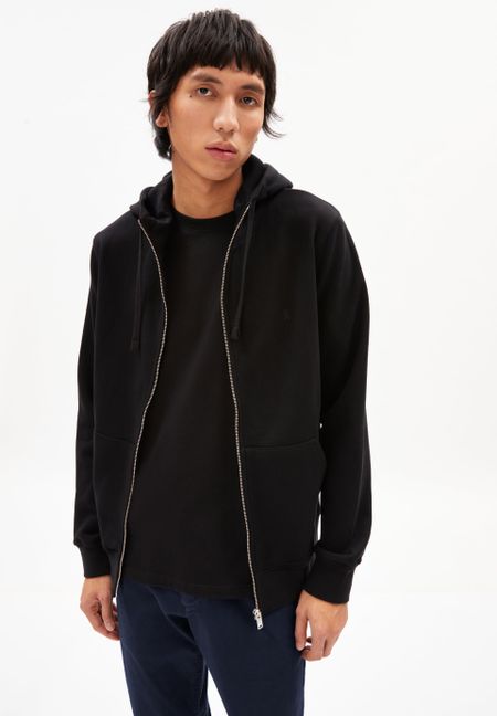 Veste zippée noire en coton bio - gaaston comfort black