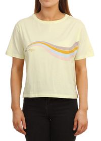 T-shirt jaune imprimé en coton bio - psychedelic slider