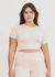 T-shirt maintien léger en ecovero | rose "luxe touch crop tee apricot" - Organic Basics
