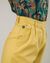 Short jaune en lin et coton biologique - tennis short lemon yellow - Brava Fabrics - 5