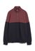 Sweat col zippé bordeaux et marine en coton bio- raalph twotone