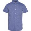 Chemise à manches courtes bleu nuit en lin et coton bio - larch - Knowledge Cotton Apparel