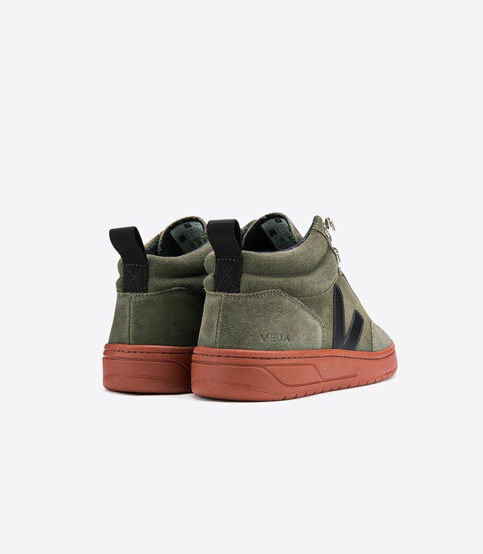 Baskets roraima suede olive black rust sole Vert Veja