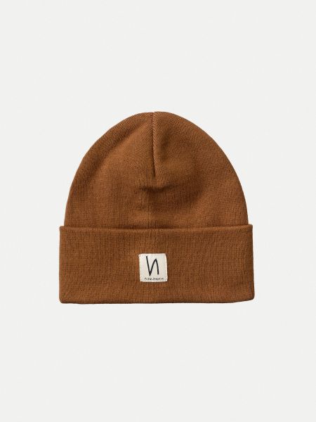 Bonnet camel en coton bio - falksson beanie cinnamon
