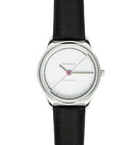 Montre originale cadran blanc bracelet noir