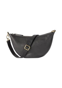 Sac à bandoulière en cuir certifié | noir "leo black soft grain leather"