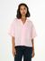 Chemiser rose en lin bio et tencel - loose linen shirt parfait pink