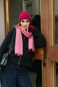 Bonnet en cachemire recyclé | rose "marcello rosa ciclamino"