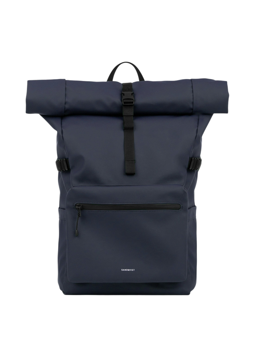 Sac à dos 34l en matière recyclée | bleu foncé "stream rolltop backpack l - navy" - Sandqvist