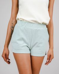 Short éponge turquoise en coton bio - jersey short light morera green