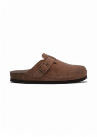 Sabots en cuir certifié | marron "riva velour terra"