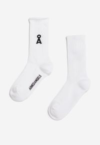 Chaussettes en coton bio et matière recyclée | blanc "saamu bold white"