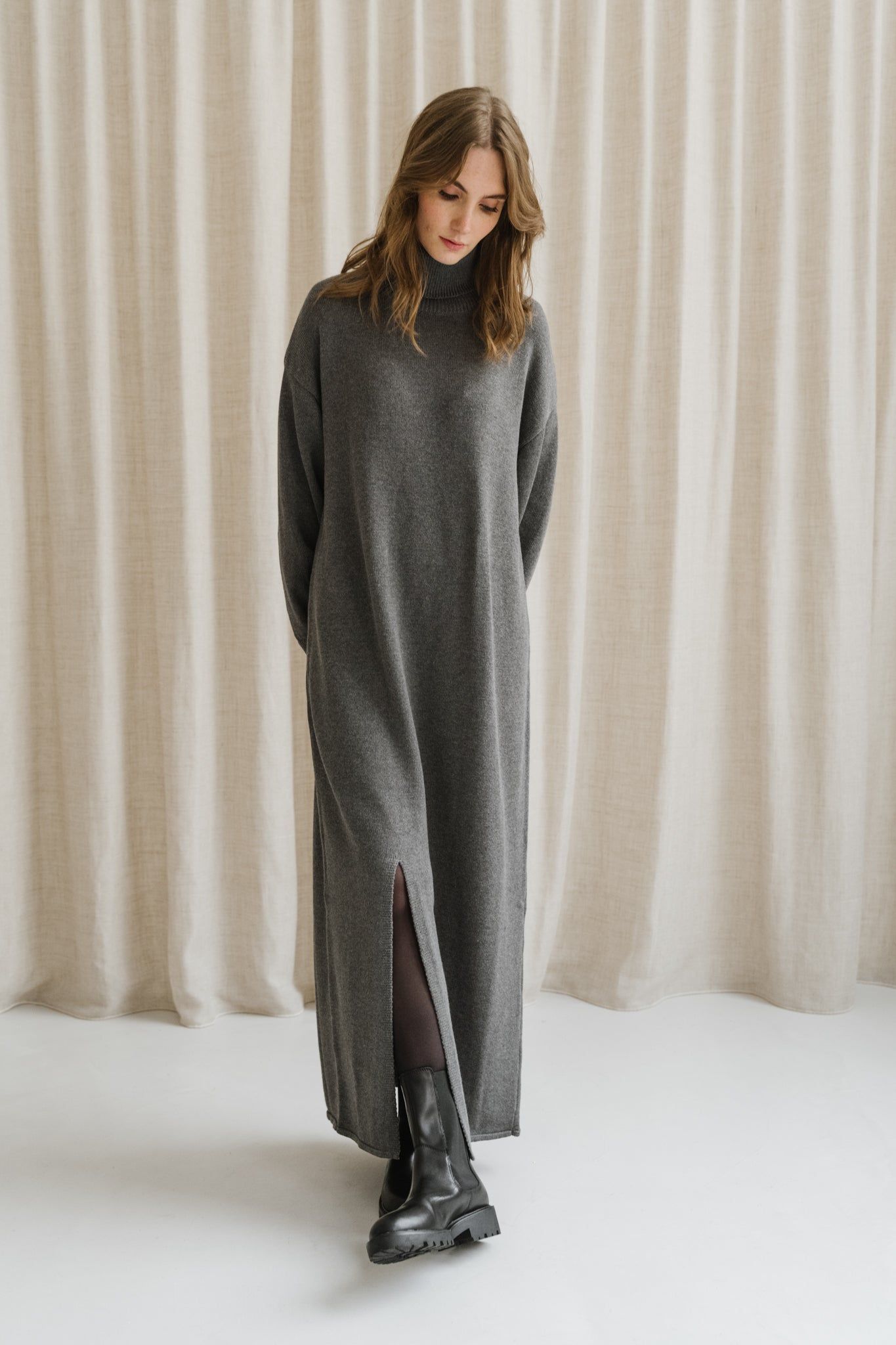Robe longue col roulé sales