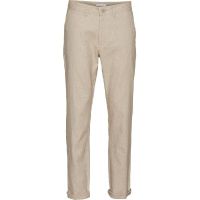 Chino droit beige en coton et lin bio - chuck