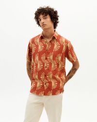 Chemise manches courtes orange en coton bio - big migdia clay red tom shirt
