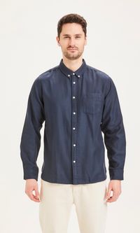 Chemise bleue en tencel et coton bio - larch dark denim