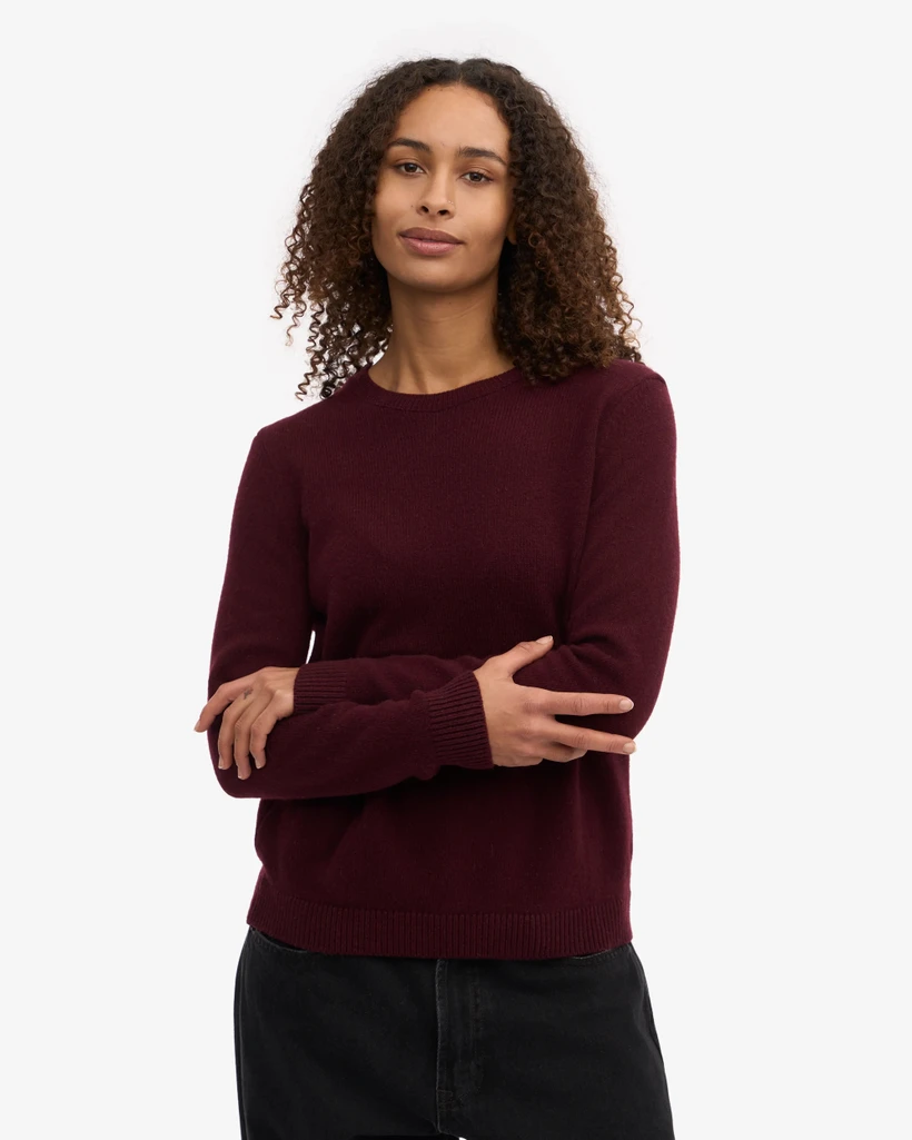 Pull en laine mérinos recyclée | bordeaux "oxblood red" - Colorful Standard