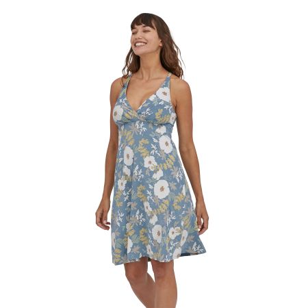 Robe imprimée grise en coton bio - amber dawn plume grey