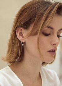 Boucles d'oreilles avec perle en argent recyclé - minimal pearl stud