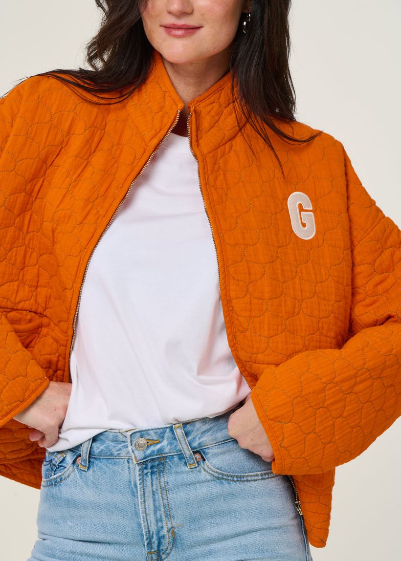 Veste matelassée en coton bio | orange "clarté" - Graine