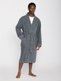 Peignoir en coton bio | gris "bathrobe dark grey melange"