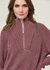 Pull col zippé en coton bio | rose "ronyiaas gmt dye - dark berry" - Armedangels