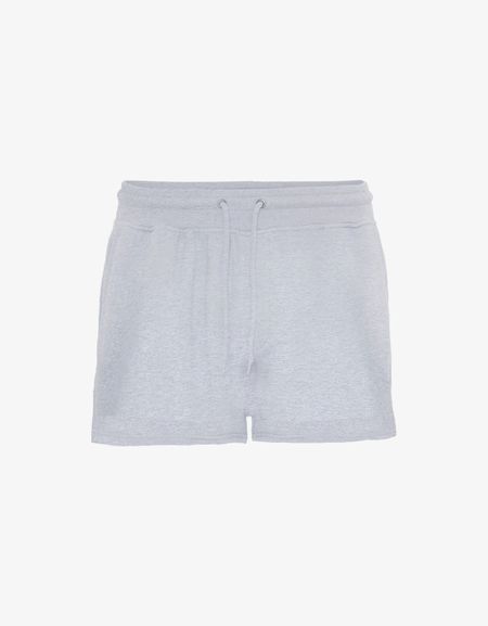 Short de sport court gris clair en coton bio - snow melange